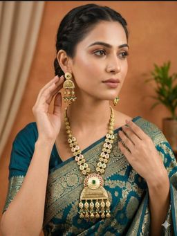 ZEWEL WORKS - Multi-Color Stones Necklace with Earrings