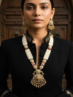 ZEWEL WORKS - Multi-Color Stones Necklace with Earrings