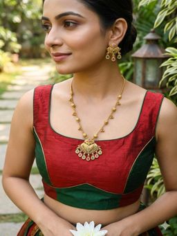 ZEWEL WORKS - Multi-Color Stones Necklace with Earrings
