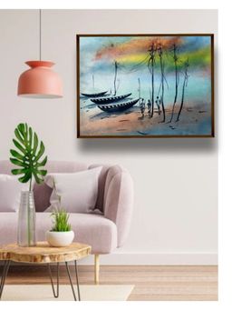 The Art House - Abstract Painting Multicolor (40X30 Inches)