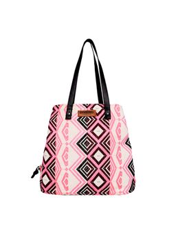Astrid - Multi Compartment Tote Shopping Bag for Women Pink