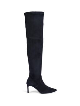 Saint G - Womens Black Stretch Suede Thigh Casual Boots