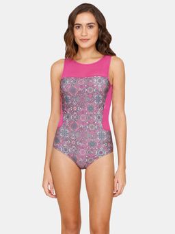 Zivame - Coucou Slip-on Bodysuit - Hyacinth Violet Multi-Color