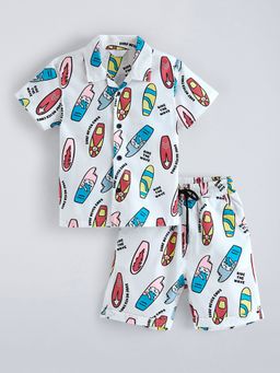 Hopscotch - Green 2-Pc Cotton All-Over Print Shorts Set