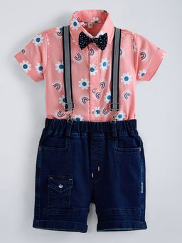 Hopscotch - Peach 2-Pc Cotton Floral Formal Set