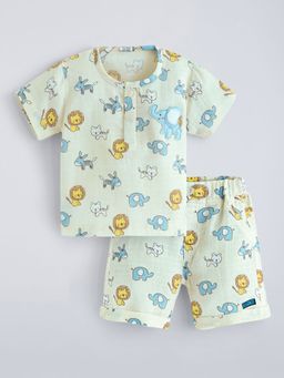 Hopscotch - Cream Cotton Animal T-Shirt And Shorts Set