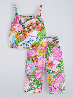 Hopscotch - Multi-Color Pure Cotton Floral Pant Set