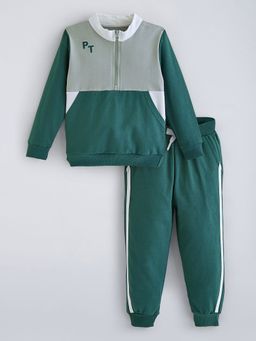 Hopscotch - Green Colourblock Joggers Set