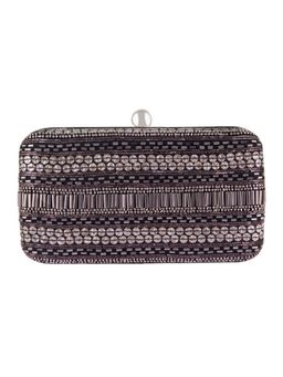 The Purple Sack - Black Embellished Clutch