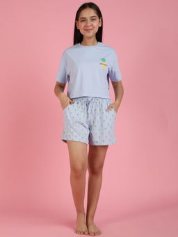 Lil Tomatoes - Girls Solid Cotton Night Shorts and T-Shirt (Set of 2)