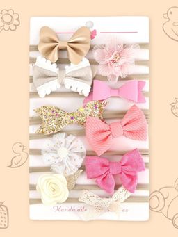 Polka Tots - Cotton Multi Designs Print Bow Headband-Multicolor-Pack Of 10 (12-36 Months)