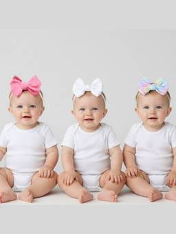 Polka Tots - Cotton Solid Bow Headband-Multicolor-Pack Of 3 (12-36 Months)