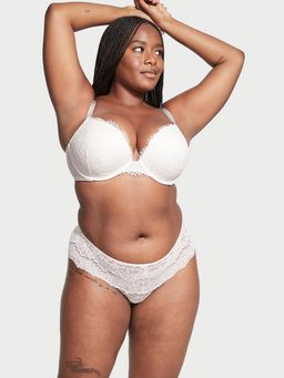 Victoria's Secret - White Dream Angels Lace Hipster Thong Panty (M)