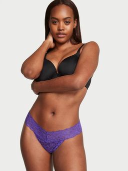 Victoria's Secret - Purple The Lacie Posey Lace Lace-Up Thong Panty