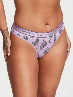 Victoria's Secret - Multi-Color Cotton Logo Cotton Thong Panty