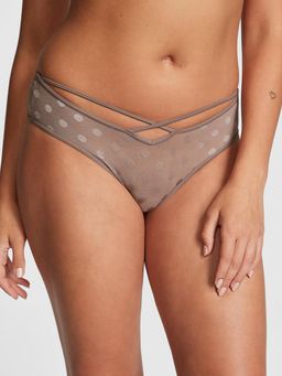 Victoria's Secret - PINK DOT MESH CHEEKSTER PANTY - Taupe