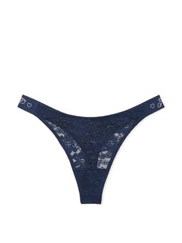 Victoria's Secret - PINK Wink Logo High-Leg Thong Panty - Blue