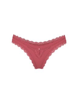 Victoria's Secret - Red Dream Angels Lace-Trim Brazilian Panty (XL)