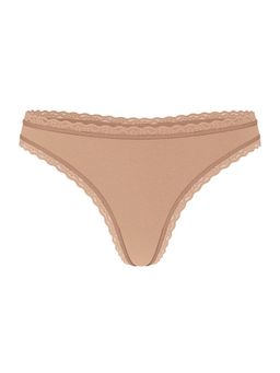 Victoria's Secret - Beige The Lacie Stretch Cotton Lace-Waist Thong Panty