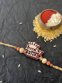 Digital Dress Room - Latest Unique Lucky Bro Mdf En Rakhi Beads Thread Rakhi