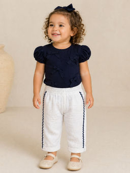 My Milestones - Cotton Noir Ruban Top and Pant - Navy Blue