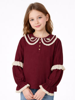 My Milestones - Cotton Full Sleeves Top - Maroon