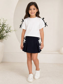 My Milestones - Cotton Noir Atelier T-shirt and Skort Set - Navy Blue