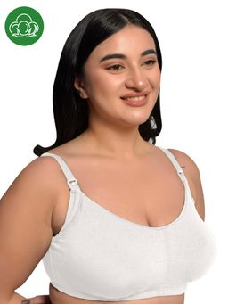 Inner Sense - White Plus Size Removable Padded Anti Odour Anti Microbial Maturity Bra