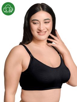 Inner Sense - Black Plus Size Non-Wired Non-Padded Maternity Bra
