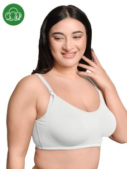 Inner Sense - White Plus Size Non-Wired Non-Padded Maternity Bra