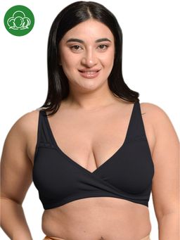 Inner Sense - Black Plus Size Non-Wired Non Padded Anti Microbial Maternity Bra