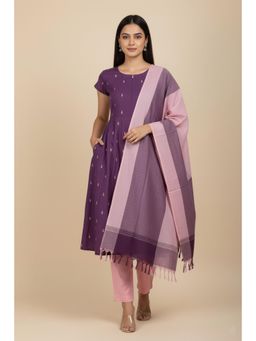 Putchi - Purple Cotton Regal Kurta with Pant and Dupatta