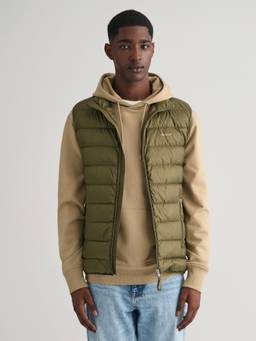 GANT - Men Green Solid High Neck Sleeveless Puffer Jacket