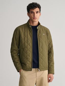 GANT - Men Green Solid High Neck Full Sleeves Quilted Jacket