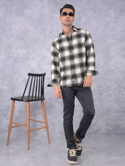 CRIMSOUNE CLUB - Mens Beige Checked Pure Cotton Shirt