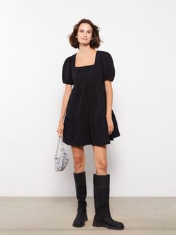 LC WAIKIKI - Square Collar Straight Short Sleeve Womens Dress