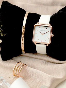 Joker and Witch - Joker & Witch White Stainless Steel Watch and Bracelet With Ring (Set of 3)