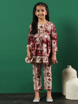 Readiprint - Frock Style Cotton Fabric Multi Color Kurti and Pants (Set of 2)