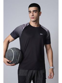 Reebok - Black Printed Round Neck T-Shirt