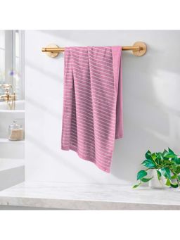 Welspun - Pink 2-In-1 250 Gsm Dobby Weave Plain Hight Absorbent Bath Towel