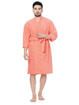 Welspun - Coral Dew Polyester 325 Gsm Dobby Plain Bath Robe (L)