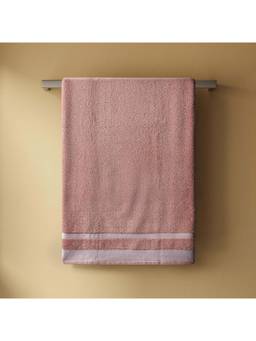 SPACES - Coral Hygro Cotton 600 Gsm Dobby Weave Solid Premium Bath Towel