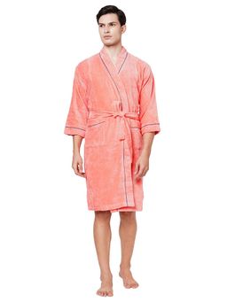 SPACES - Coral Exotica Cotton 350 Gsm Dobby Plain Bath Robe (XL)
