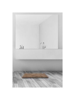 SPACES - Brown Exotica Polyester 2376 Gsm Machine Tufted Plain Bath Mat (L)