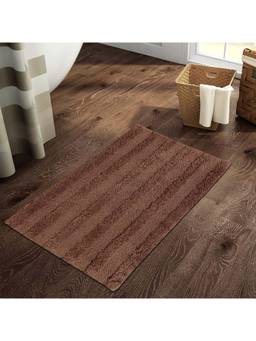 SPACES - Brown Swift Flow Polyester 1744 Gsm Machine Tufted Plain Bath Mat (S)
