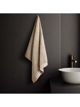 SPACES - Beige Eminence Egyptian Cotton 670 Gsm Dobby Weave Plan Bath Towel