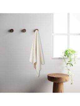 SPACES - Ivory Swift Dry Cotton 575 Gsm Dobby Weave Solid Premium Bath Towel