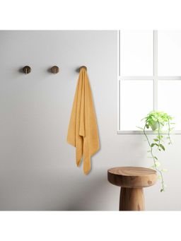 SPACES - Yellow Swift Dry Cotton 575 Gsm Dobby Weave Solid Premium Bath Towel