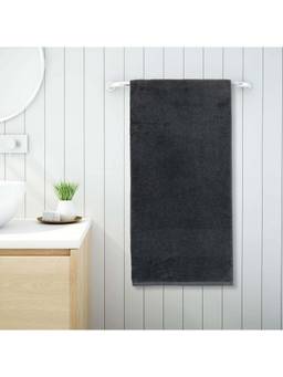 SPACES - Grey Swift Dry Cotton 575 Gsm Dobby Weave Solid Premium Bath Towel