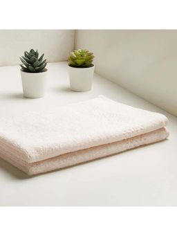 SPACES - Ivory Swift Dry Cotton 480 Gsm Dobby Weave Plain Hand Towels (Pack of 2)